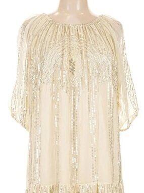 Caroline K Cara Boho Sequin Off Shoulder Dress